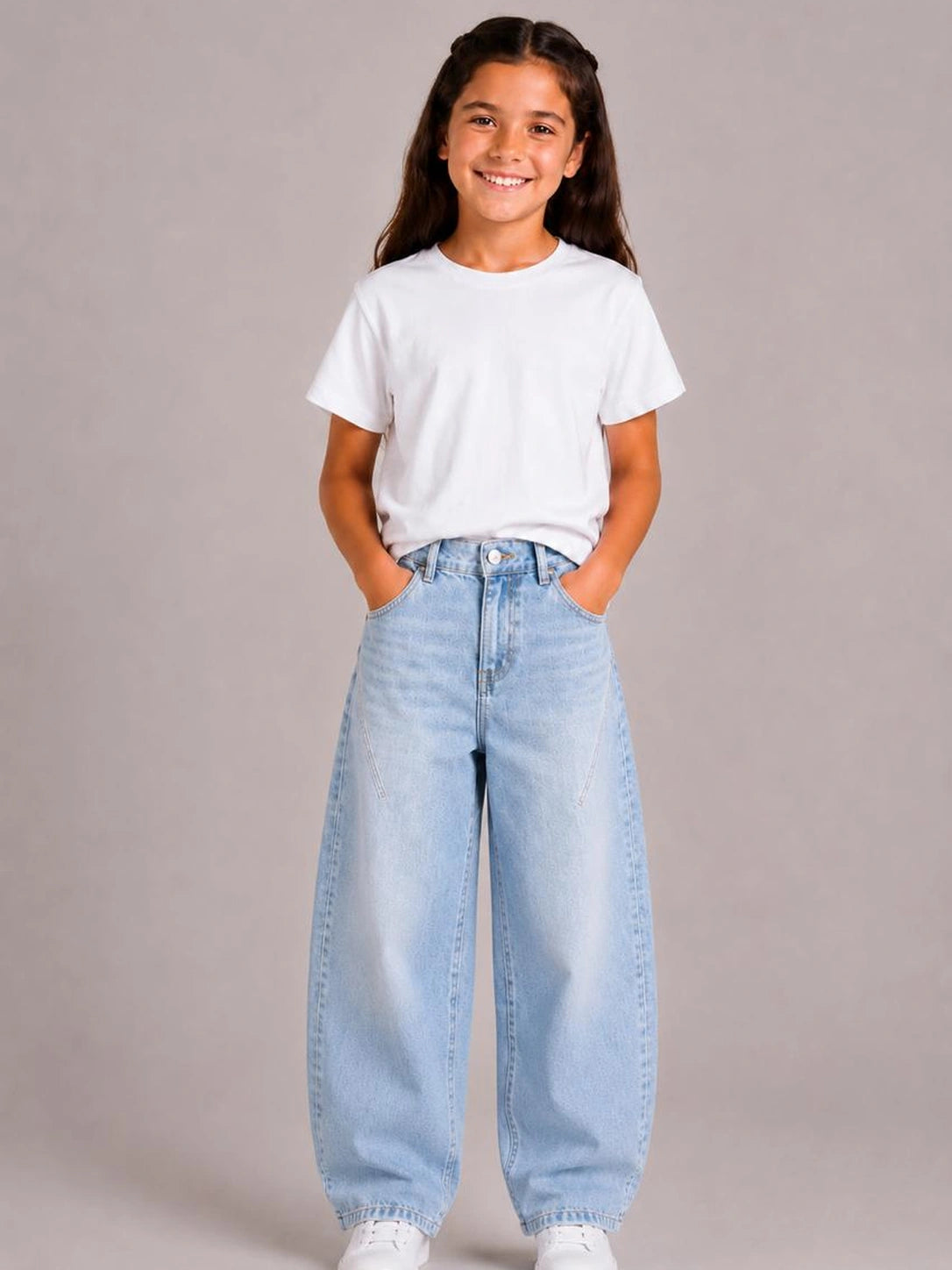 Cloud Blue Barrel Jeans