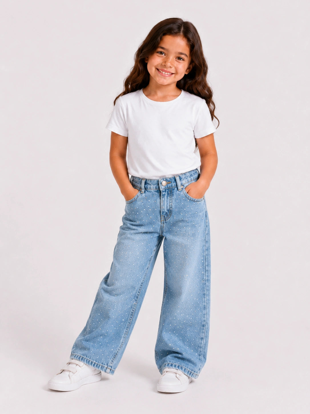 Sparkle Blue Wide Jeans