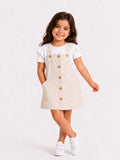Little Star Beige Pinafore Dress