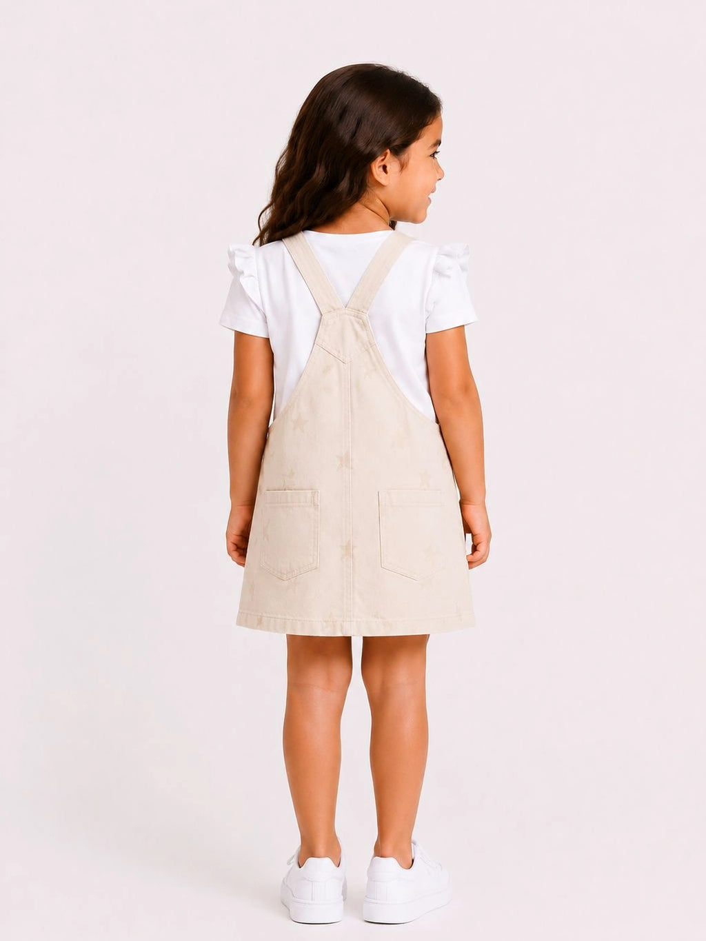 Little Star Beige Pinafore Dress