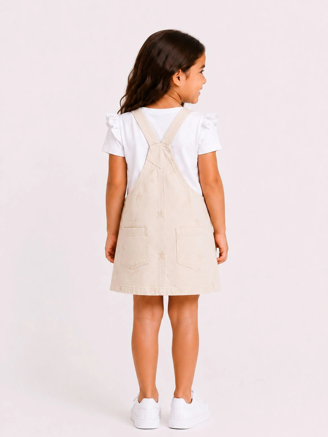 Little Star Beige Pinafore Dress