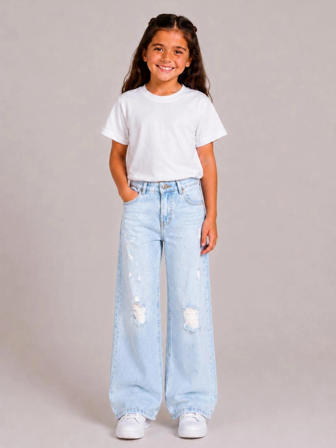 Girls Baggy light blue Denim Jeans