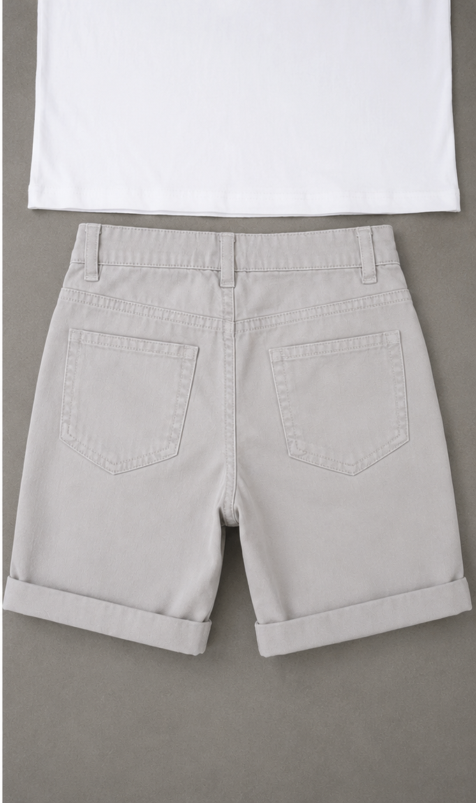grey boys summer denim shorts