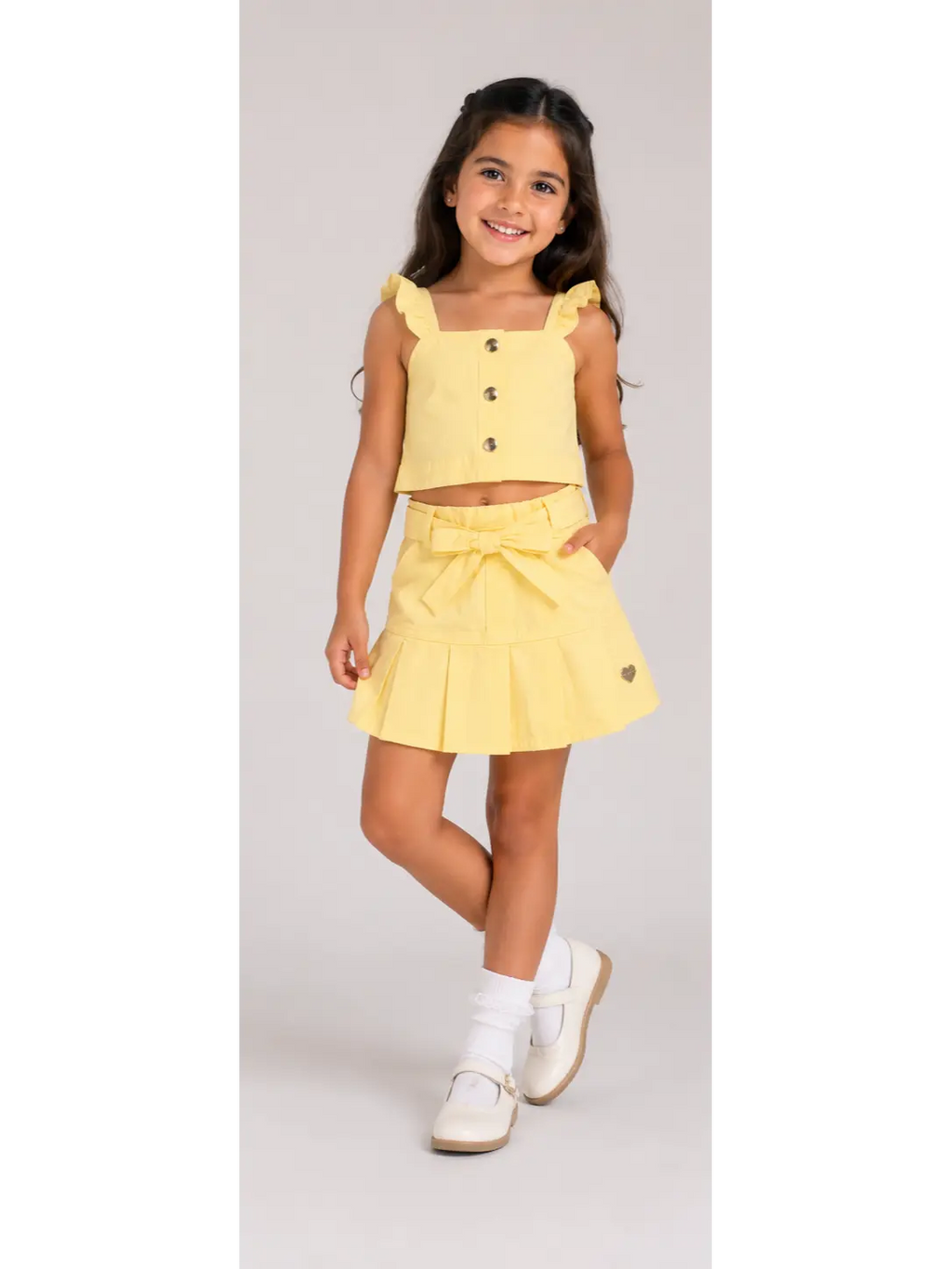 Yellow Ruffle Skirt Set