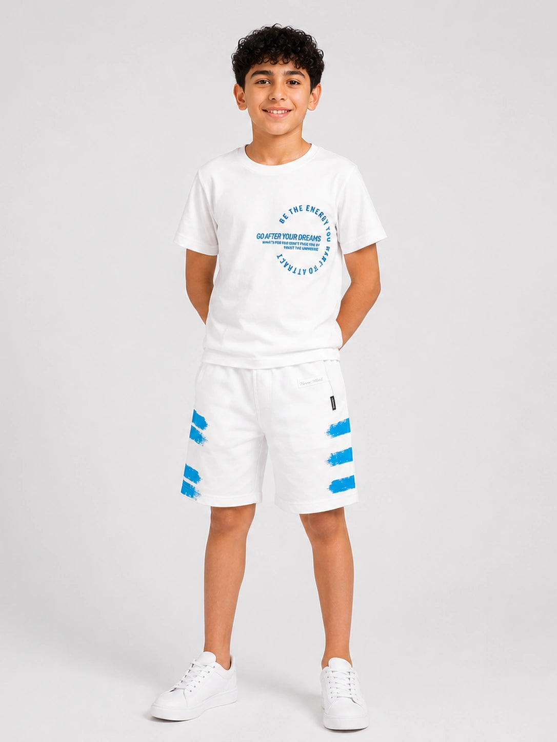 baby-blue and white cotton set