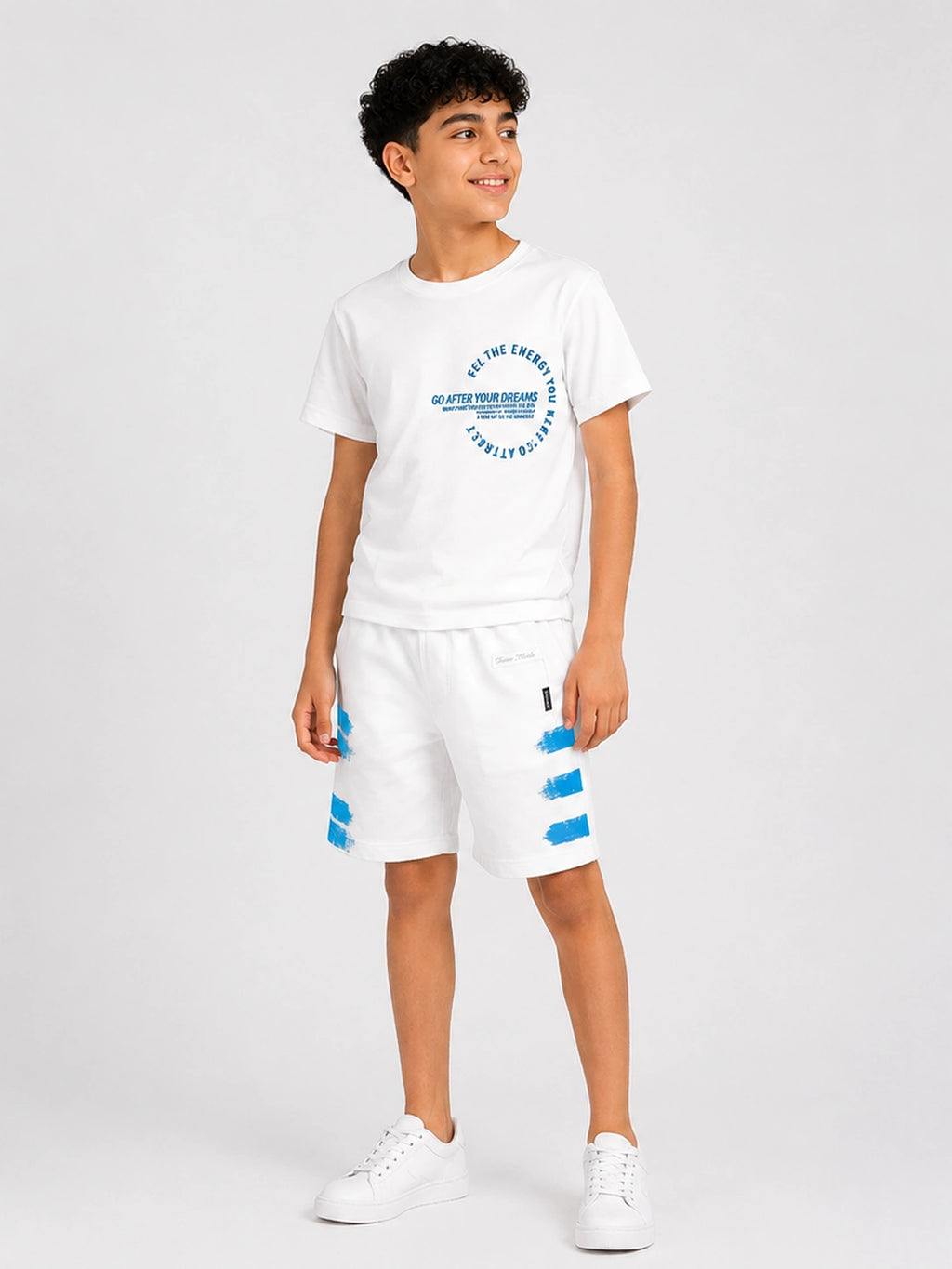 baby-blue and white cotton set
