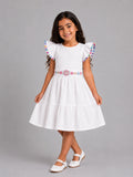 white summer ruffle dress