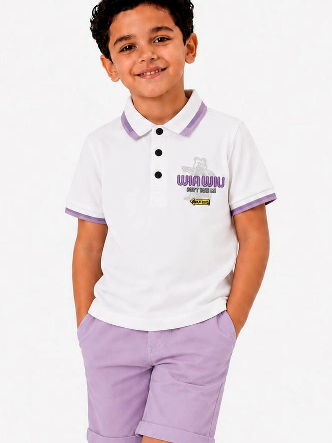 Lilac pop polo cotton shirt